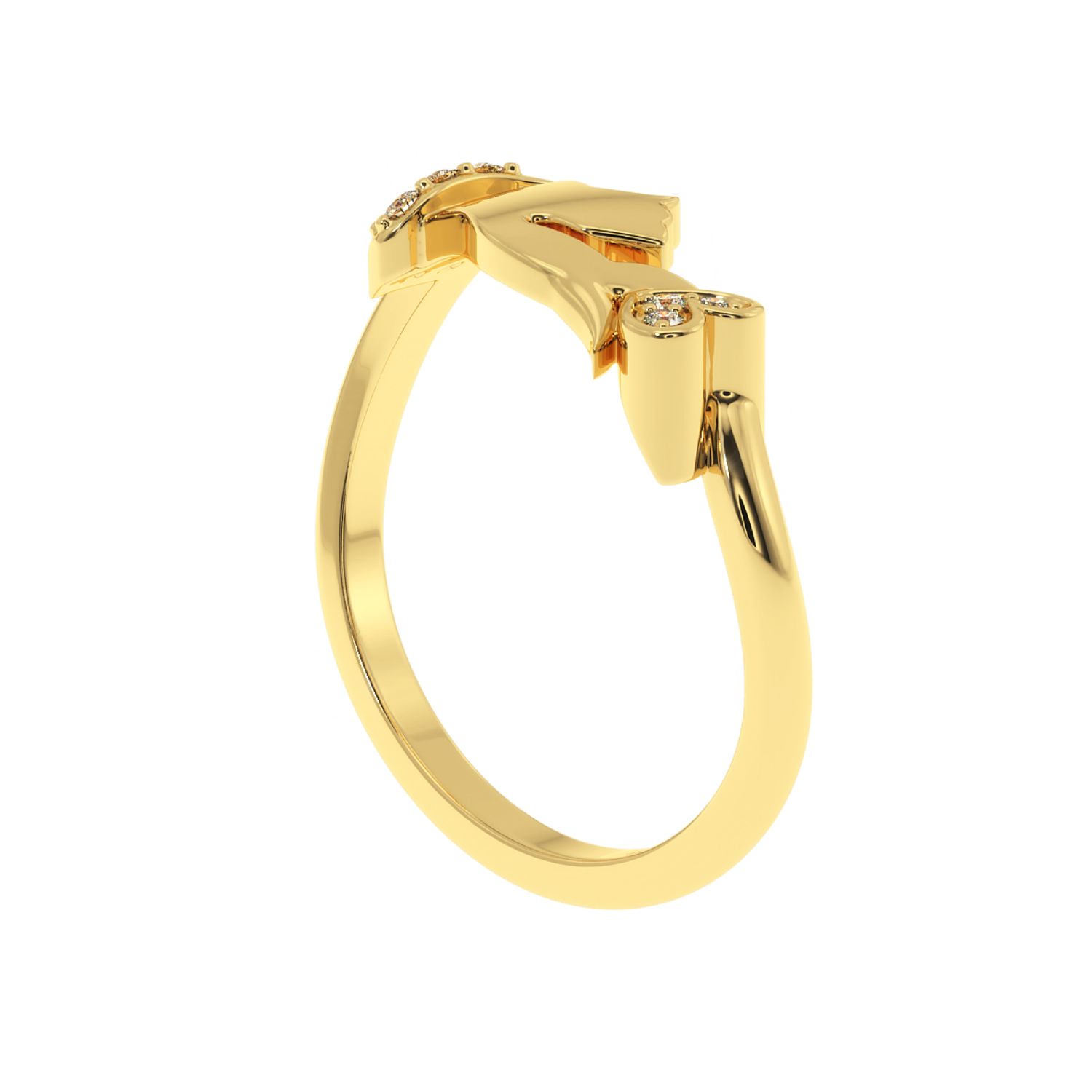 Solitairekart-0.06 CT Lab Diamond Korean Finger Heart Ring